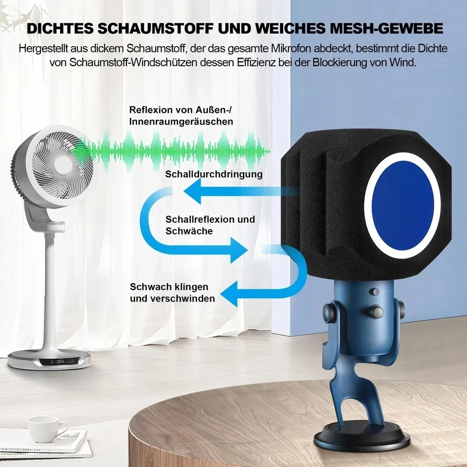 Microphone Wind Shield Pop Filter Isolation Ball, Acoustic for Record...