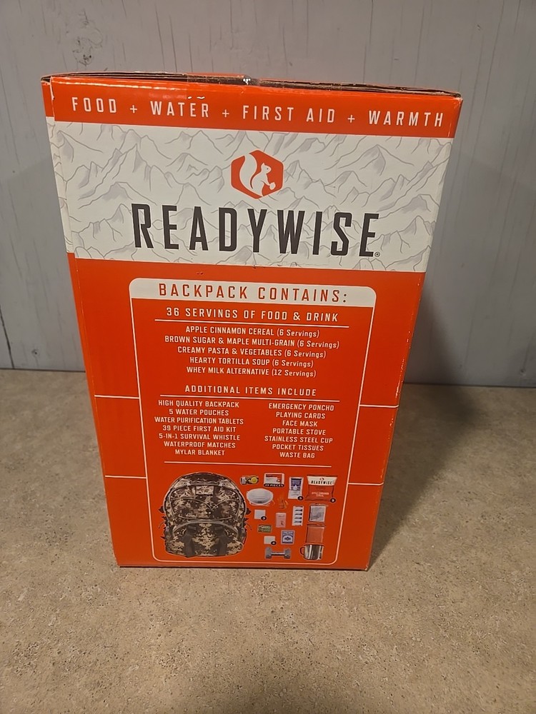ReadyWise Camo Emergency Survival Backpack (64 piece) New