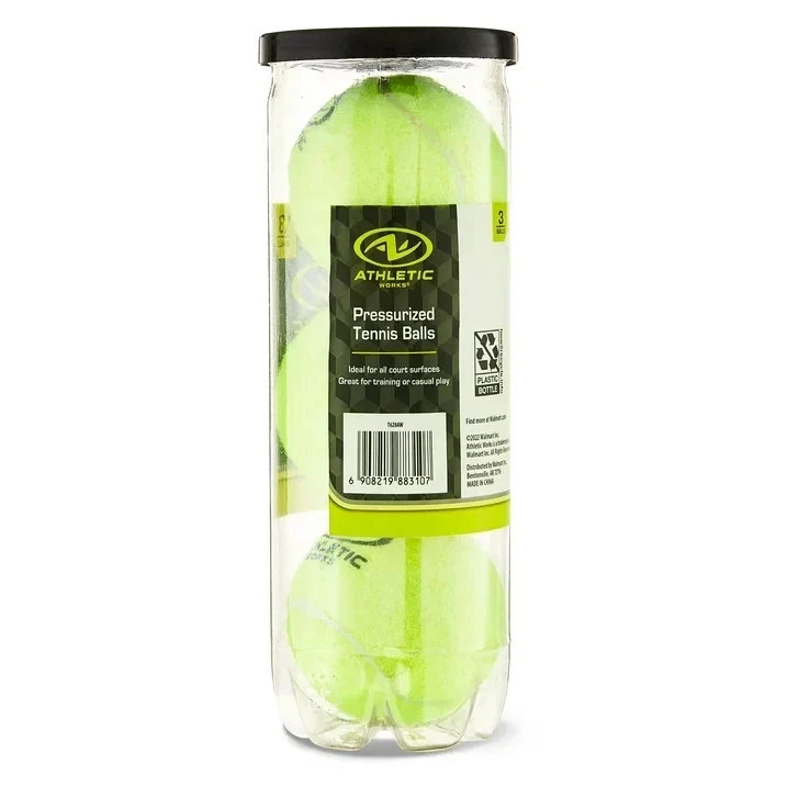 Athletic Works Pressurized Tennis Balls, 3-Pack, All Court Use New & sealed