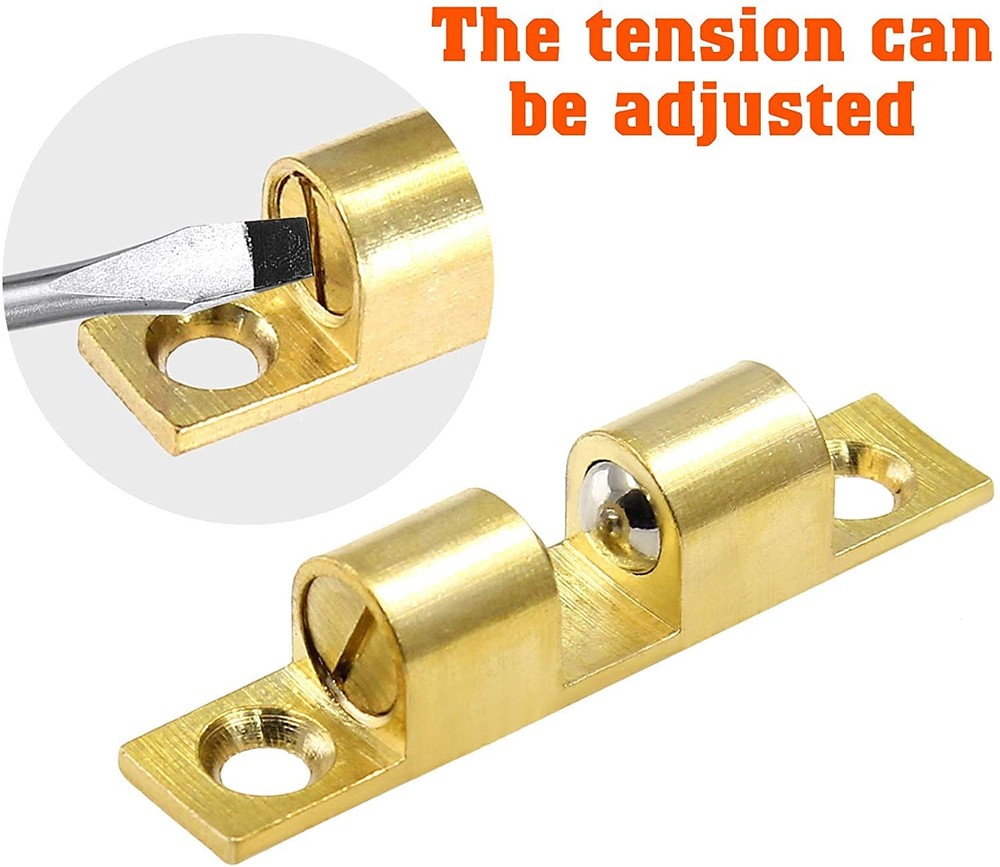 5Pcs 2.75"/ 70mm Double Ball Tension Roller Catch Latch Solid Brass Hardware ...