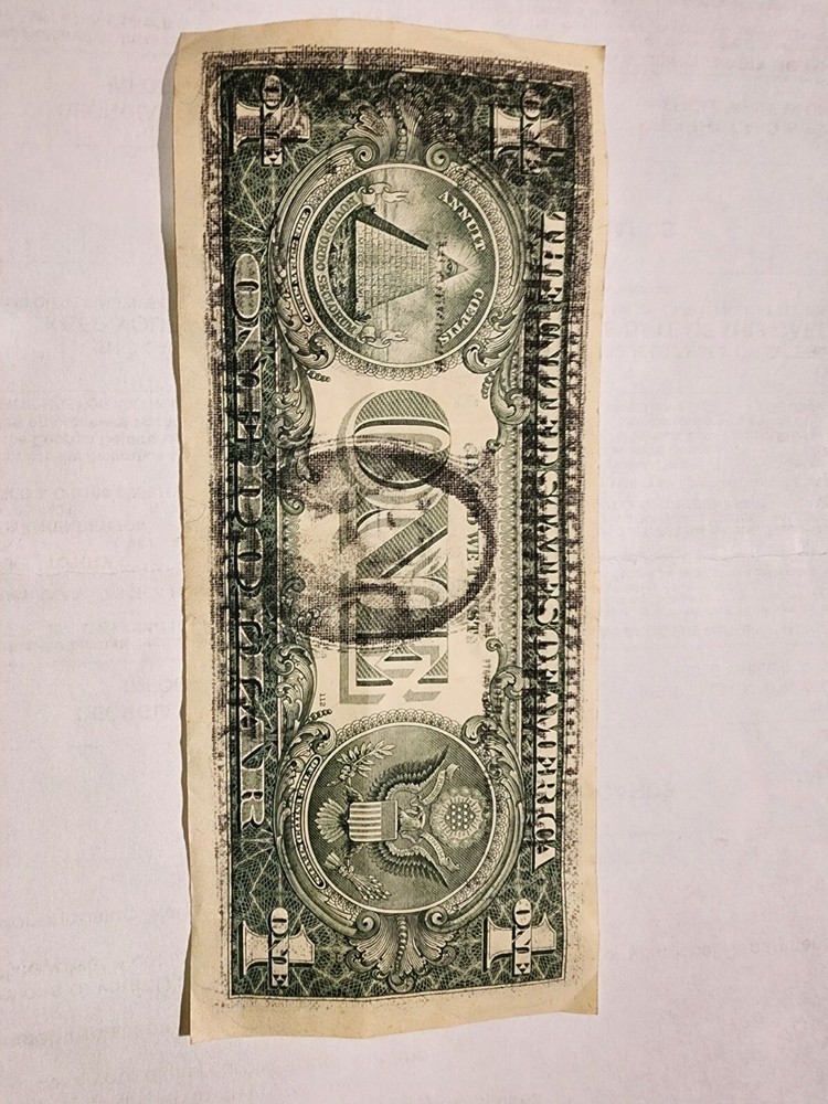 Offset Front To Back 2006 $1 Dollar Bill