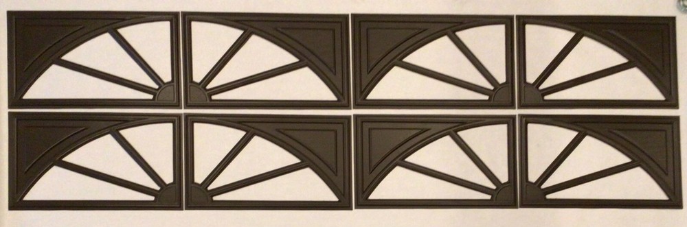 8 Amarr Wagon Wheel Replacement Inserts for Short Panel Garage Doors Dark Brown