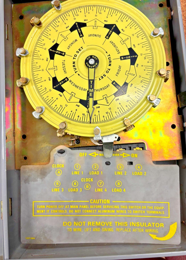 INTERMATIC TIME CONTROLS T7401B SEVEN DAY DIAL TIME SWITCH 4 POLE SINGLE THROW