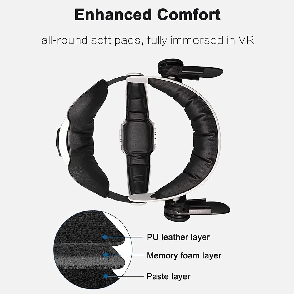 Unido VQ2 Ergonomic Head Strap for Oculus Quest 2 VR Adjustable Battery Bracket