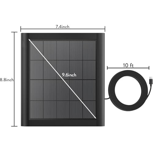 2-Pack 8W Solar Panel for Ring Camera, IP65 Waterproof 2-pack 8w solar panel