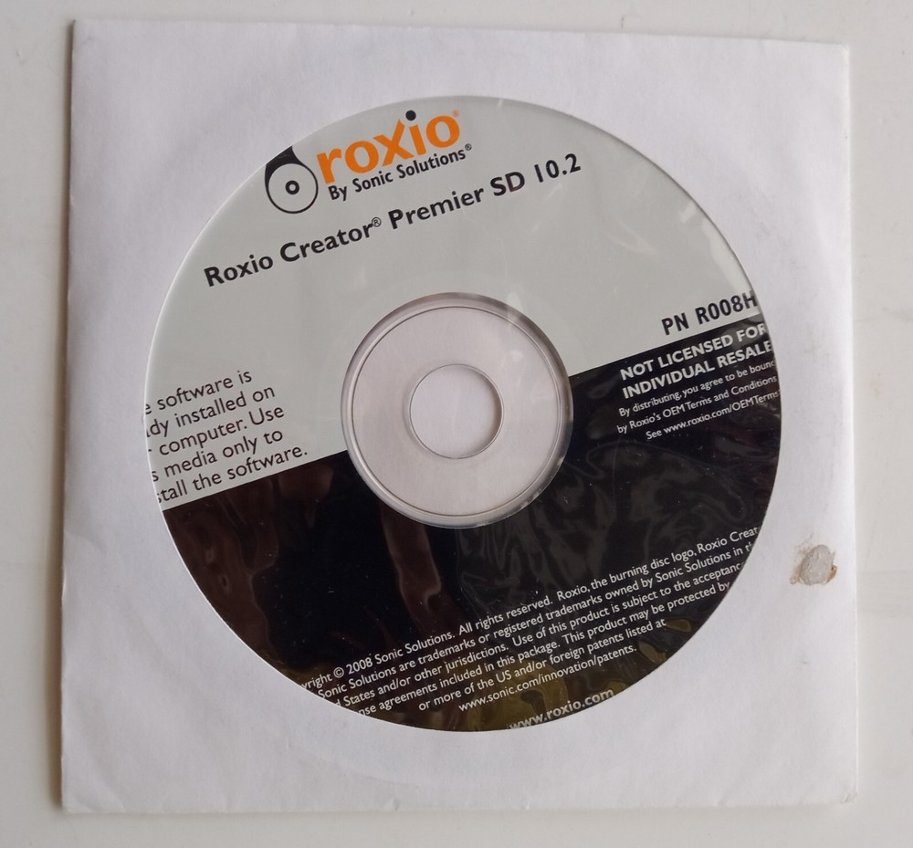 ROXIO CREATOR PREMIER SD 10.2  CD SONIC SOLUTIONS INSTALL DISC DISK - NEW SEALED
