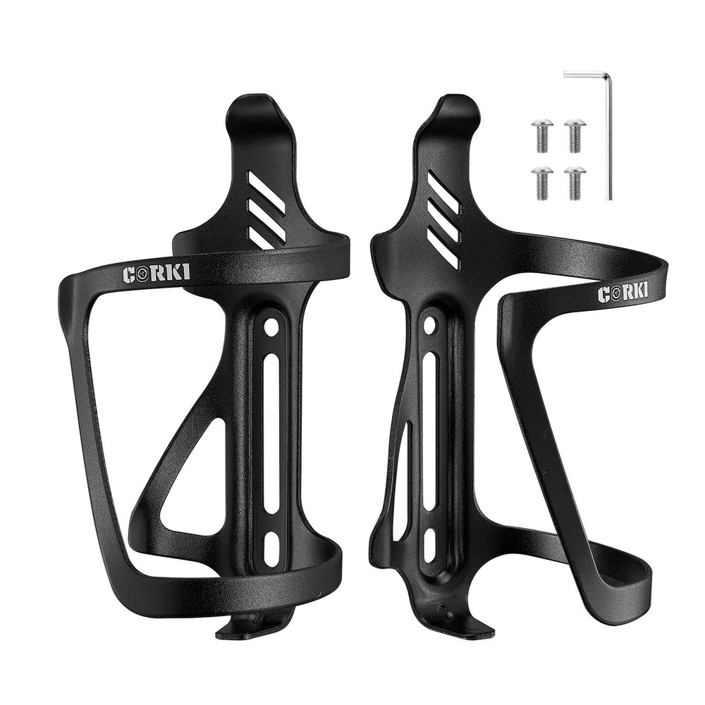 Corki Cycles Left Side Load Water Bottle Cage, Entry Left-2Pack, Black