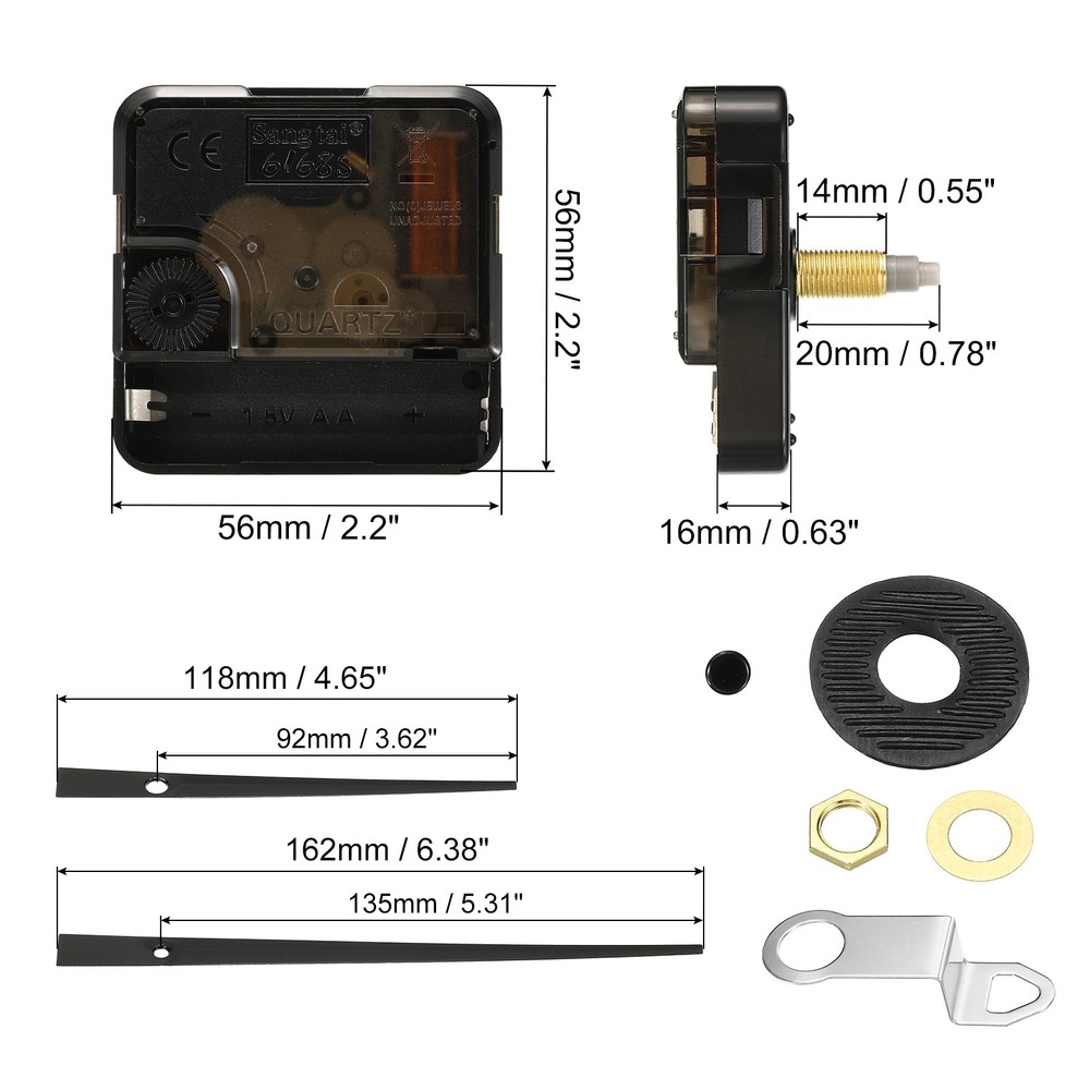 Clock Mechanism Replacement 2Pack Clock Mechanism DIY Wall Clock Black