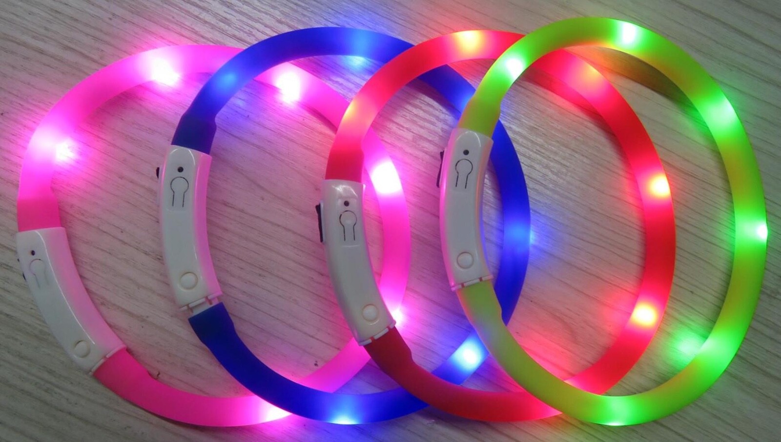 DOT RECHARGEABLE DOTTED LED PET GLOW COLLAR adjustable flash light-up FOR dog