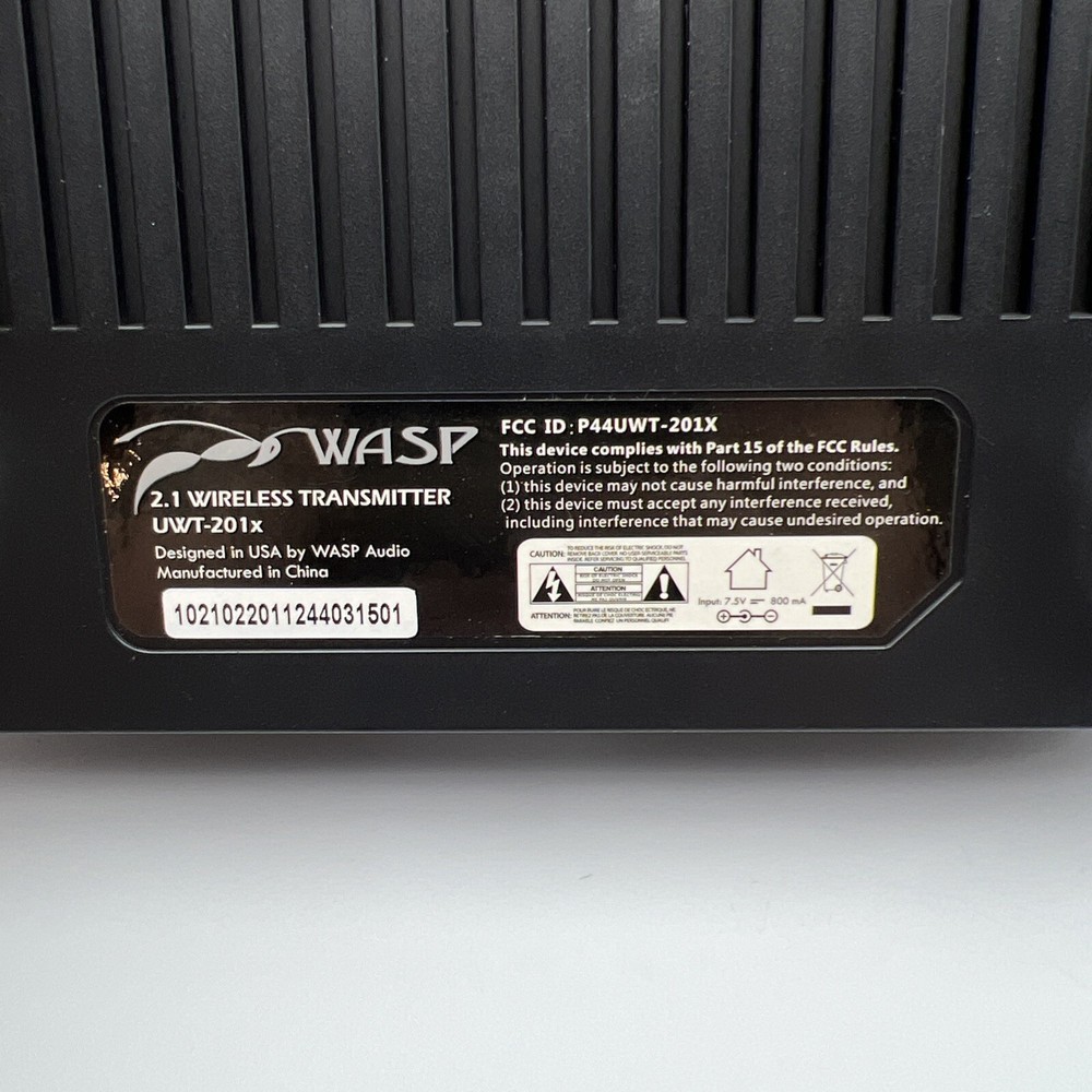 Wasp Audio 2.1 Wireless Transmitter uwt-201x W/ Power Cord