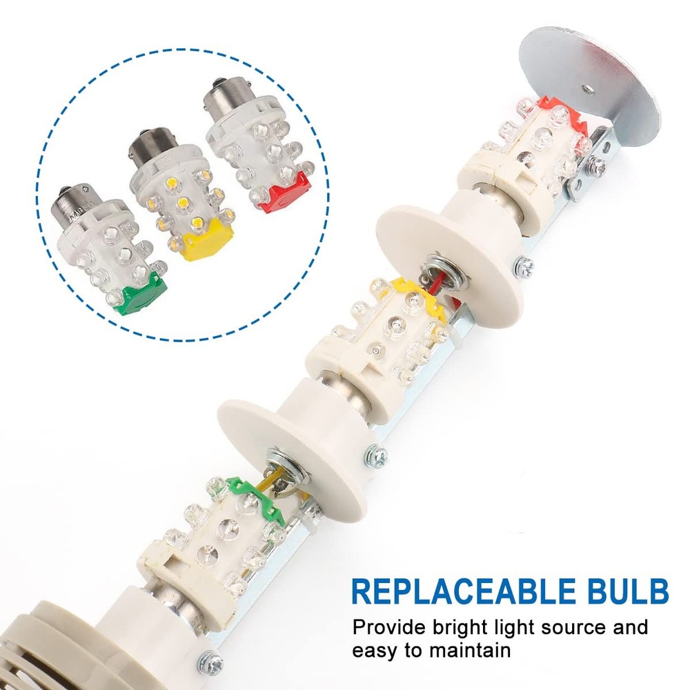 Industry Tower Lamp Stack Continuous Signal Light Buzzer DC 24V 5W Red Yellow