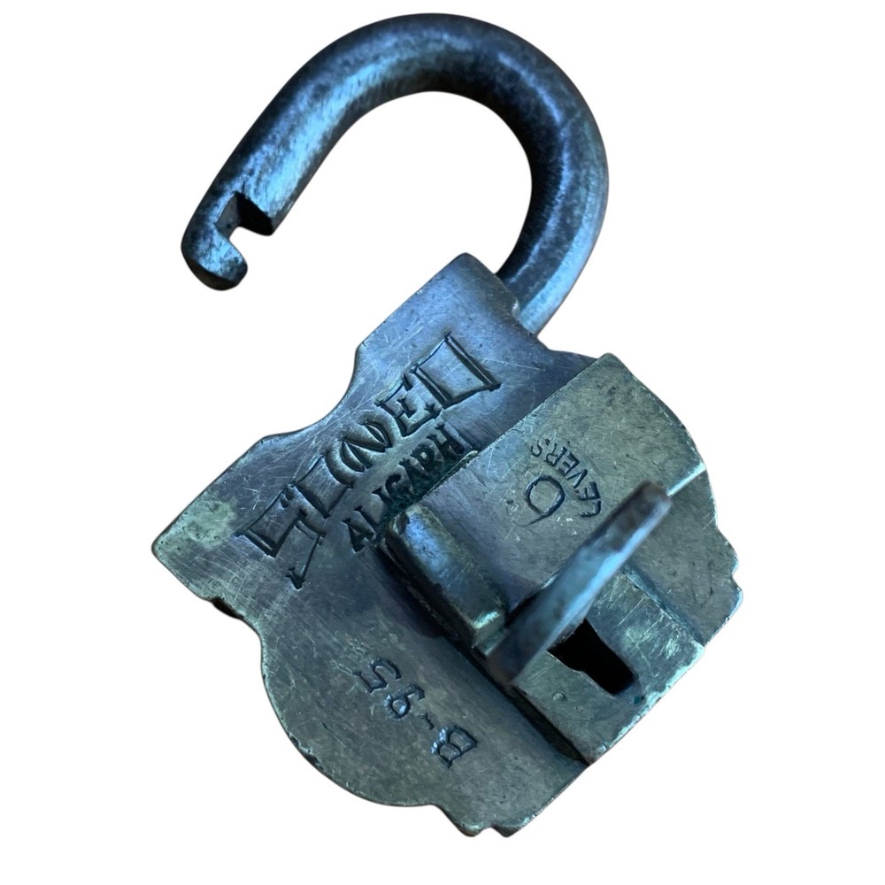 BRASS PADLOCK OR LOCK WITH KEY OLD OR ANTIQUE, NICE & RAREST SHAPE.