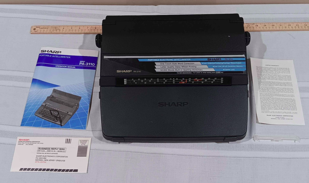 Sharp Portable Electronic Intelliwriter Model PA-3100 II With Box & Manual