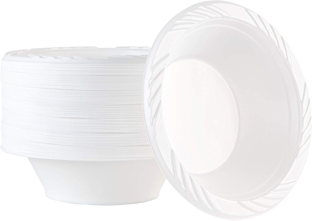 400 Count Disposable 12 Ounce White Plastic Soup Bowls