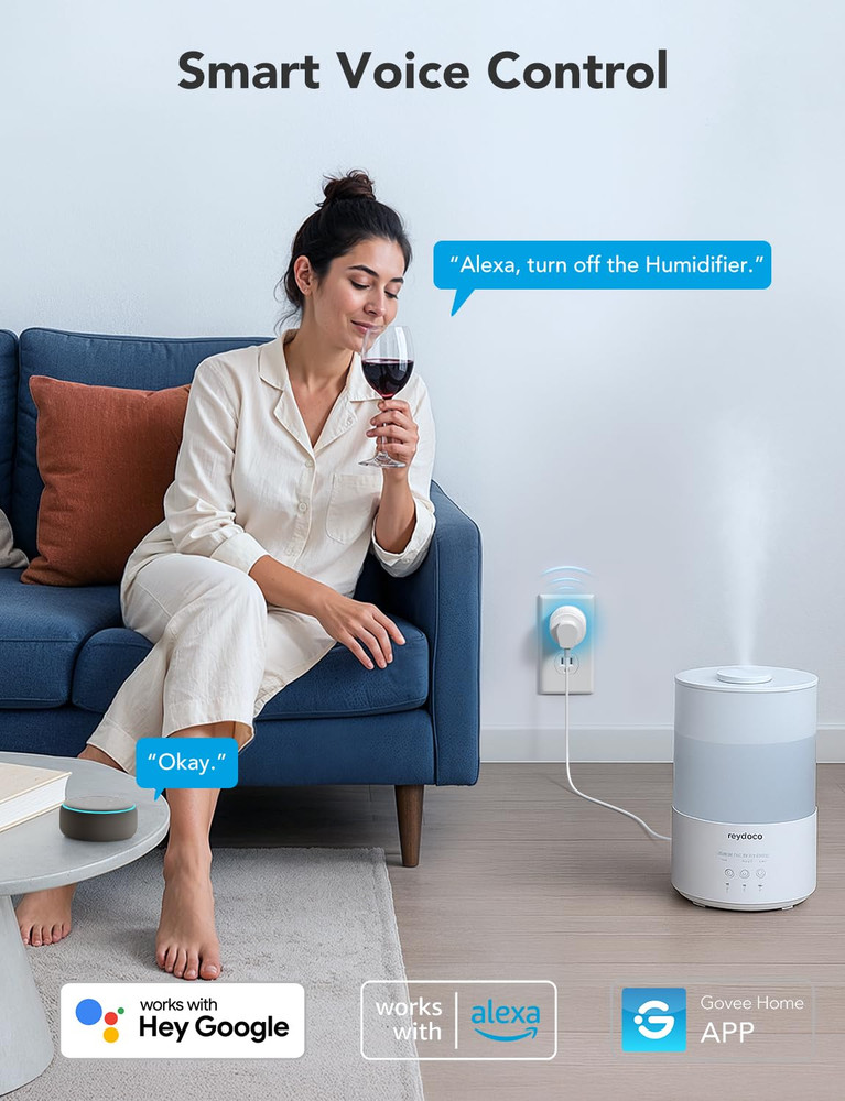 Smart Plug, Wifi Outlet Compatible with Alexa and Google Assistant, Mini Smart H