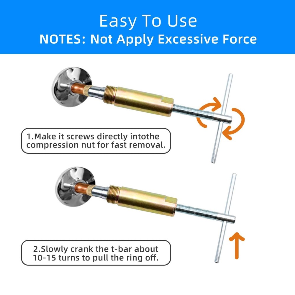 Compression Sleeve Puller Tool Remove Nut & Ferrule Of Pipe 03943- Golden