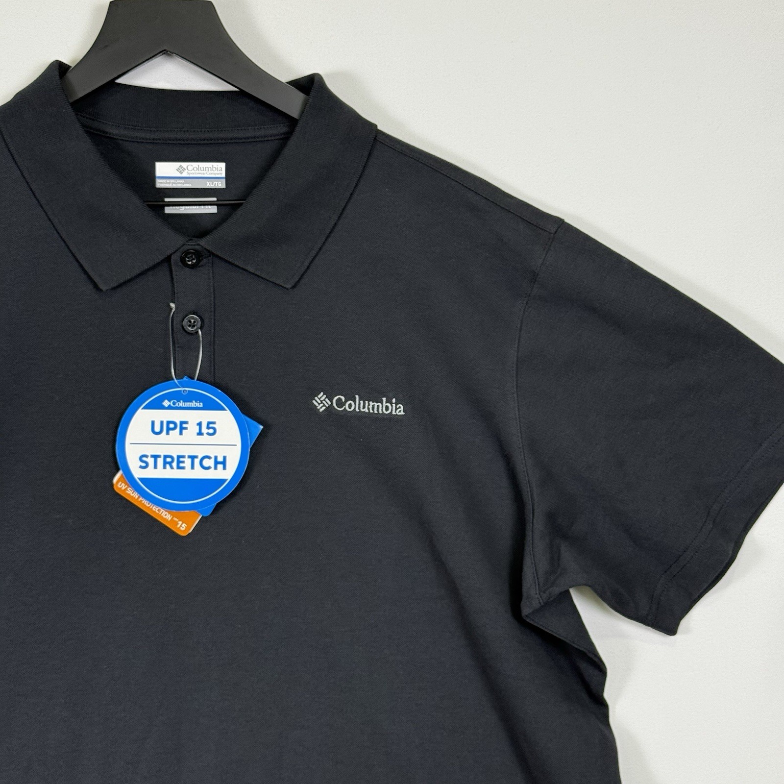 Columbia Elm Creek Polo Shirt Men's XL Black Stretch Regular Fit