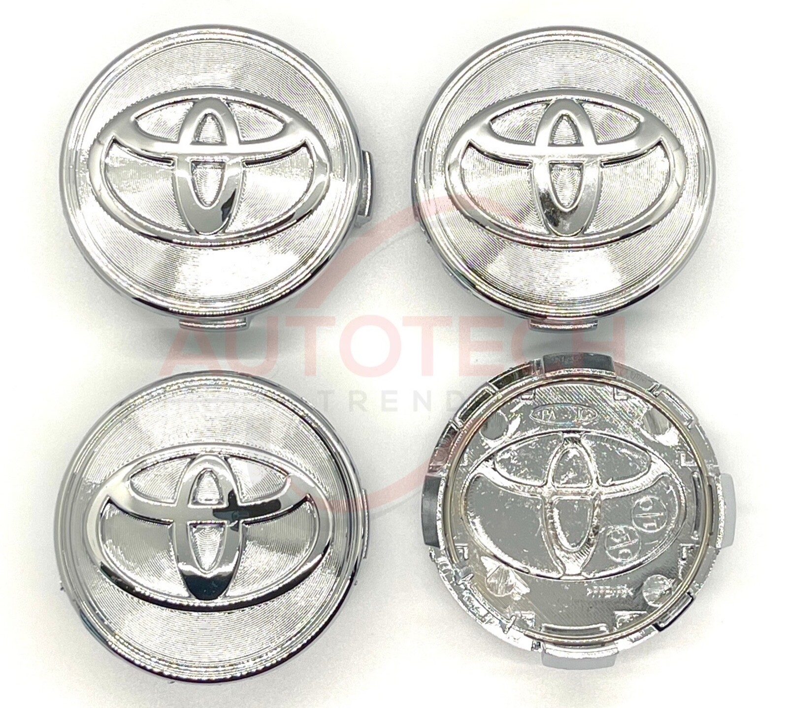 SET OF 4 TOYOTA WHEEL RIMS CENTER CAPS CHROME LOGO 62MM CAMRY
