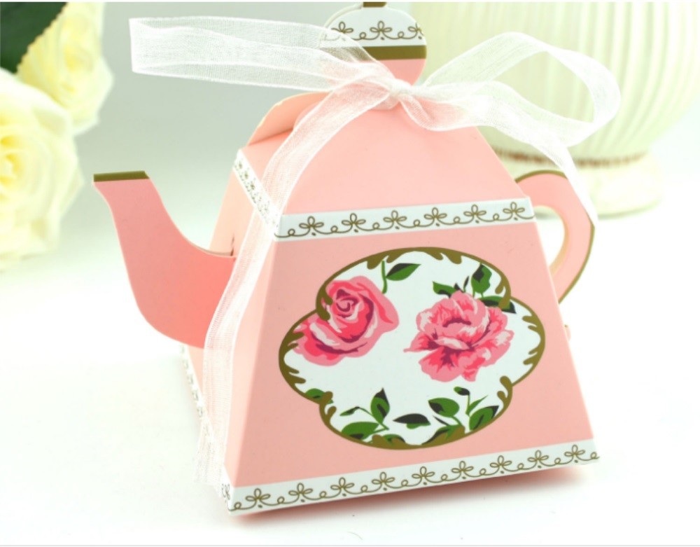 10/50/100Pcs Tea Pot Sweet Candy Gift Boxes Christmas Wedding Party Favour Bag