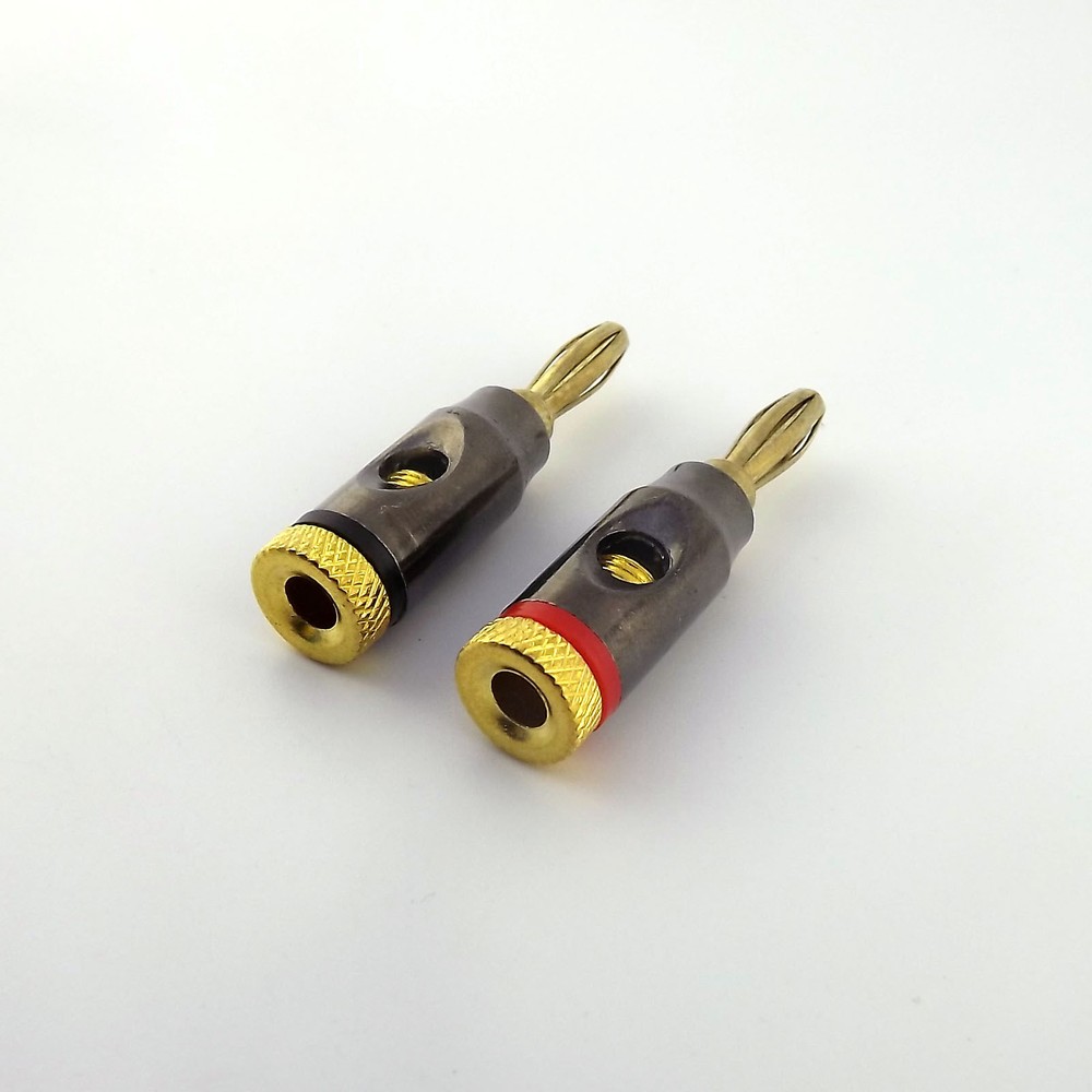 2pcs 4mm Banana Plug Jack Solderless Speaker Connectors Binding Post New