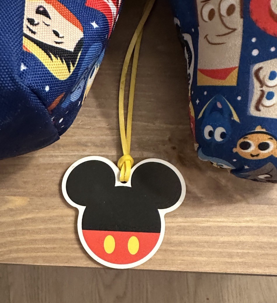 Disneyland Pixar Fest Tote Bag & Character Neck Pillow Set w/ Mickey Luggage Tag