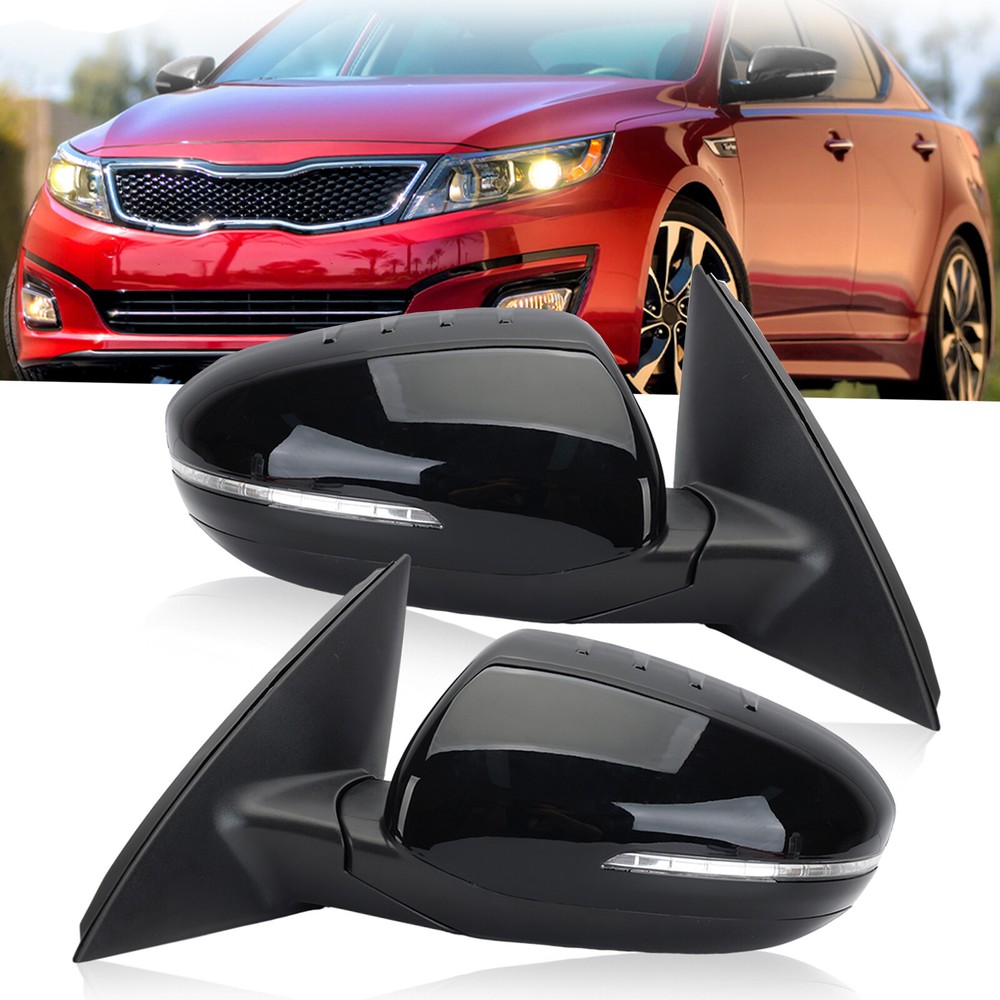 For Kia Optima 2011 2012 2013 Side Mirror Black 3Pin Manual Fold Left&Right Side