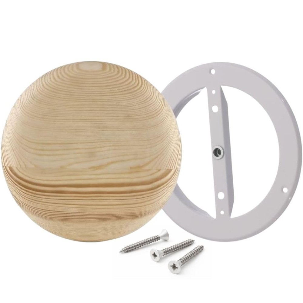 4 inch Wooden Adjustable Vent Cover - Round Ventilation Diffuser for Wall and...