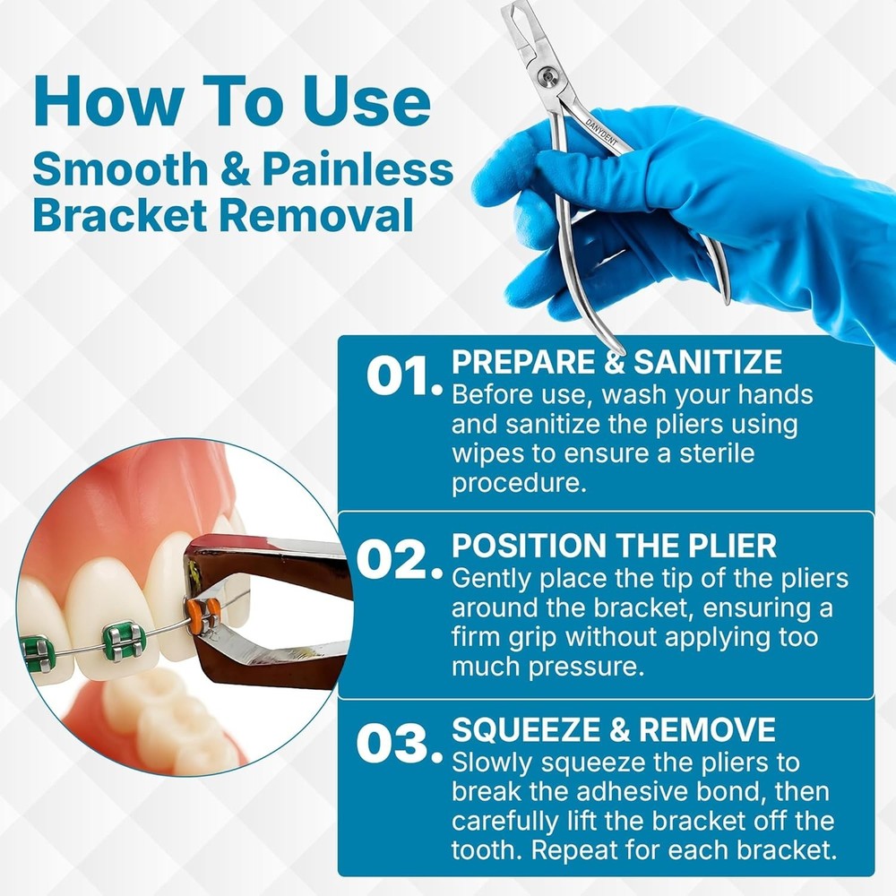 Stainless Steel Bracket Remover Tool for Safe & Efficient Braces Removal