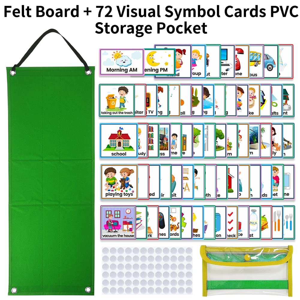 Visual Schedule Chart for Kids - Daily Routine & Autism Learning Tool Green
