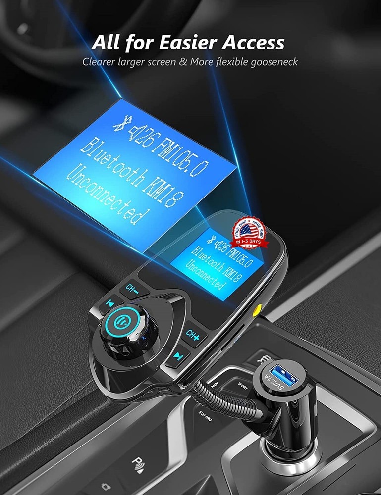 Transmisor De Audio FM Para Auto Bluetooth 5.0 USB Receptor Radio For Carro New