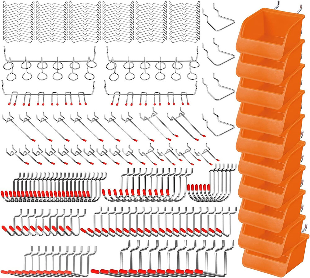 238 PCS Pegboard Hooks Assortment Kit – 16 Types Heavy Duty Pegboard Accessor...