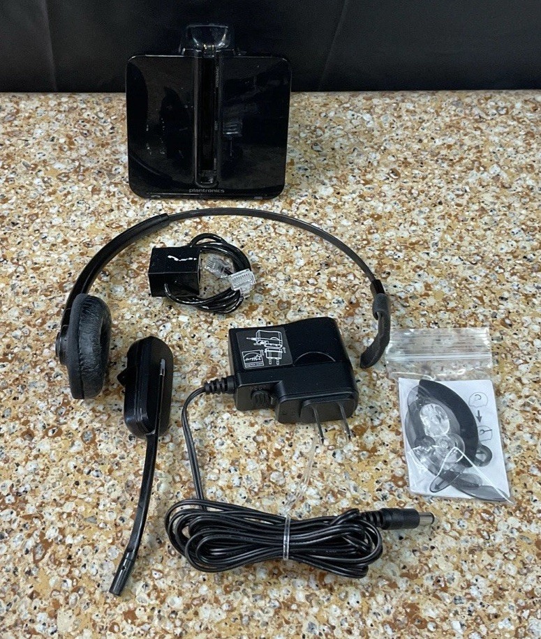 Plantronics C054 Wireless Headset, Base, Phone Cord, Power Adapter