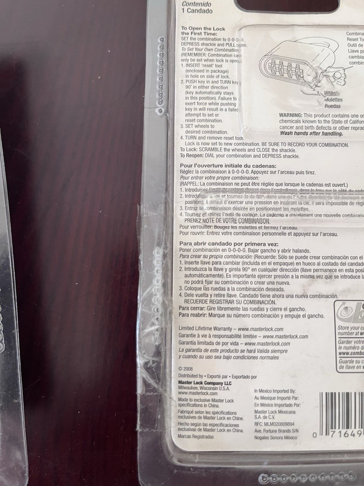 (Pack of 2) Combination Padlock: Master Lock 175D