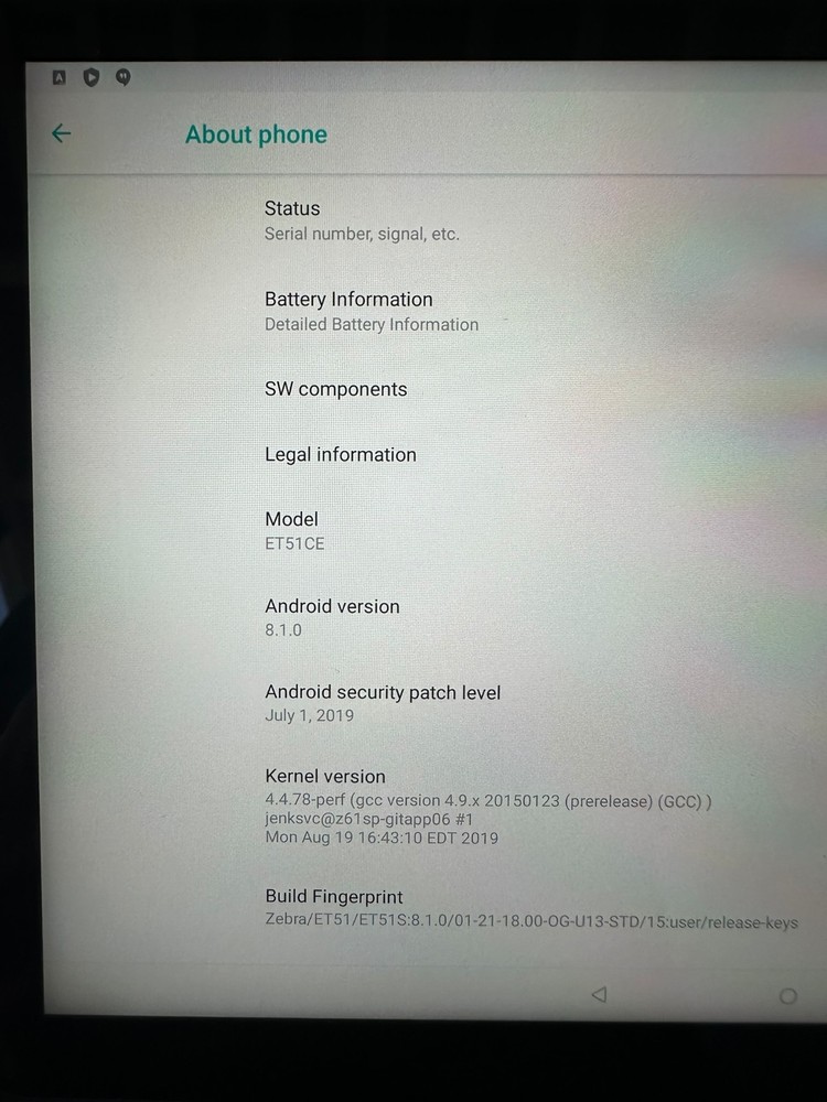 Zebra ET51CE Enterprise Rugged Android Tablet integrated 1D/2D Barcode Scanner