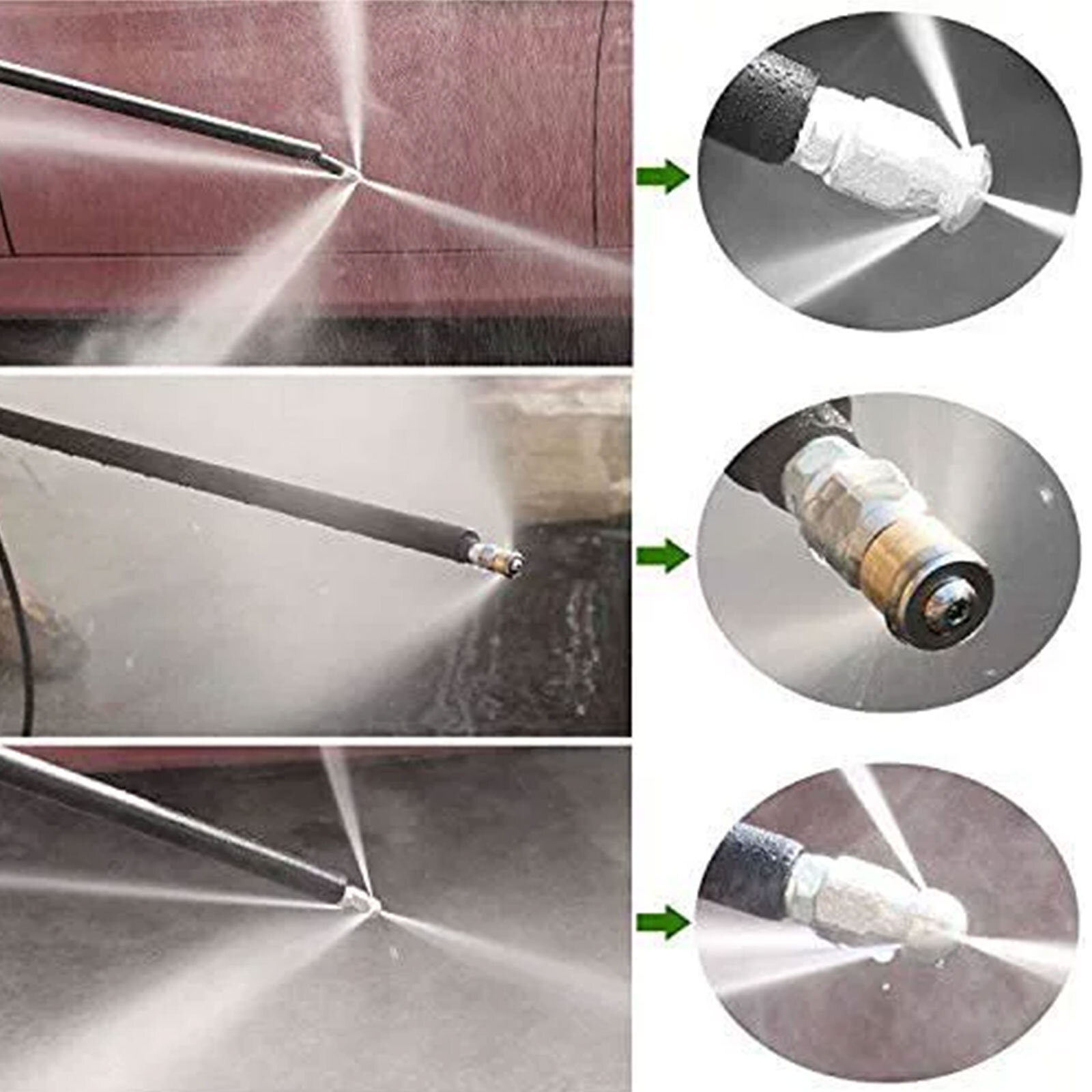 5800PSI Sewer Jetter Nozzles Kit 100FT 50FT Cleaning Hose for Pressure Washer