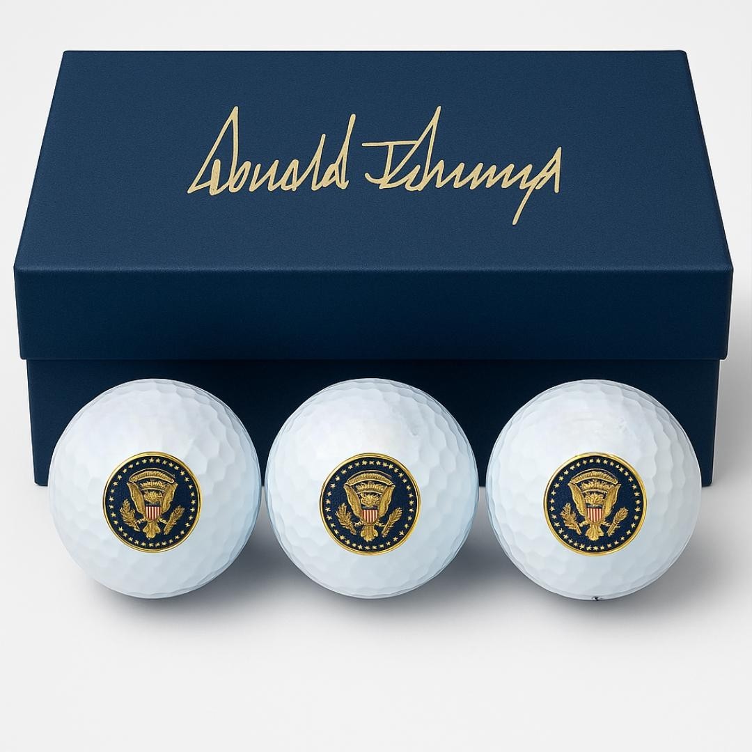 Presidential Seal Golf Balls (set of 3) with Box President Trump Signature