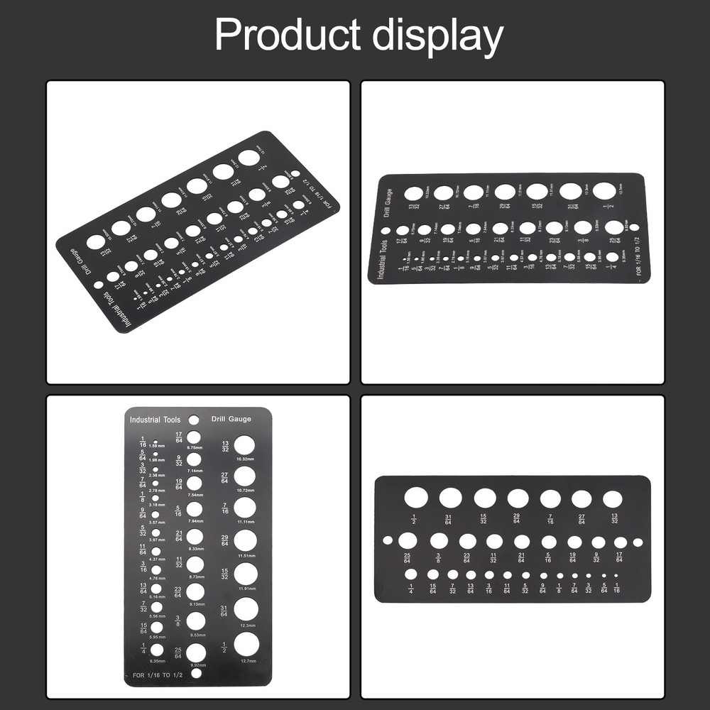 Compact Metric Size Drill Bit Measuring Tool with Dual Sided Functionality
