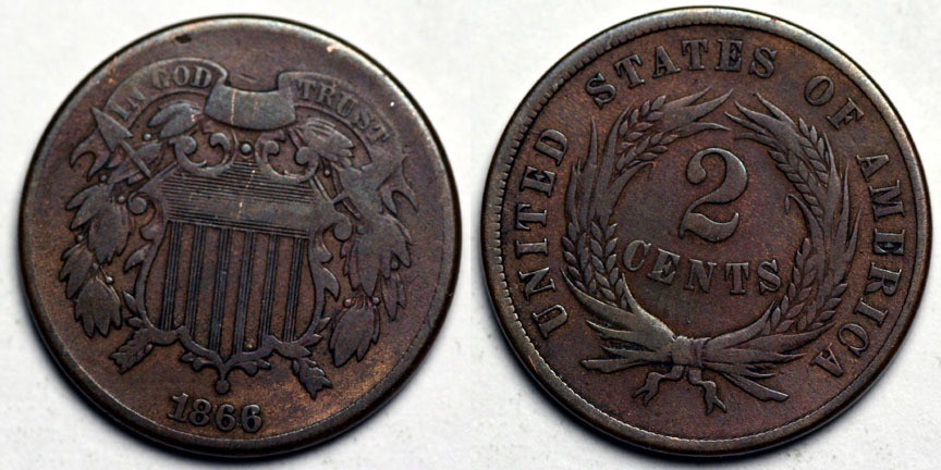 1866 Two Cent Piece
