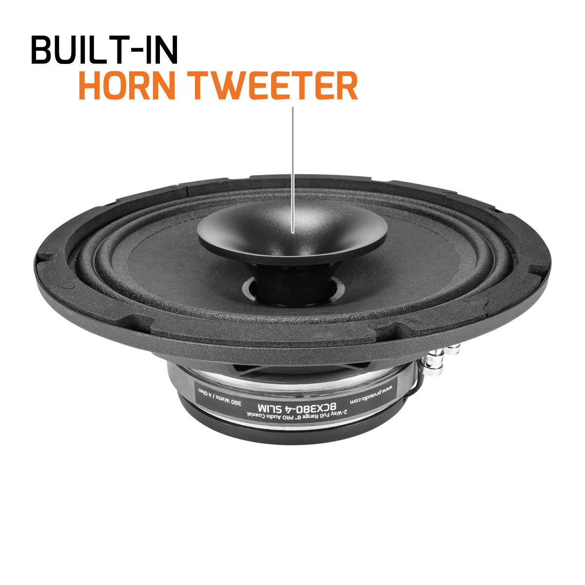 2x PRV 8" 2-Way Coaxial Full Range Speaker 380W 4 Ohm 8CX380-4 SLIM Pro Audio