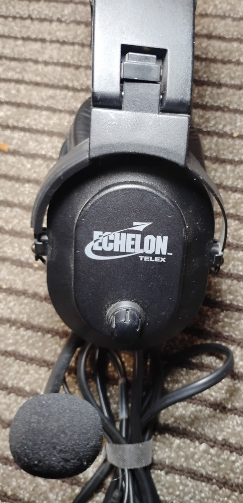 Aviation Headset Telex Echelon Black Clean Tested working