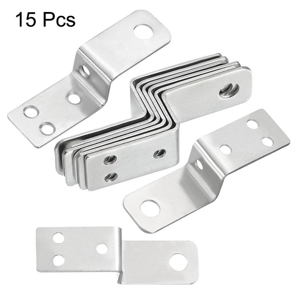 15pcs Z Shaped Angle Bracket 0.75 Inch Frame Bracket Silver
