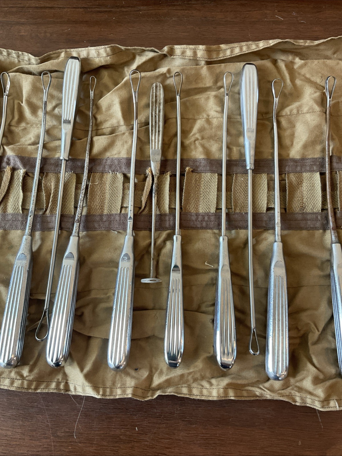 Lot Set Of Vintage Military Curette Field Surgical Instruments Tools
