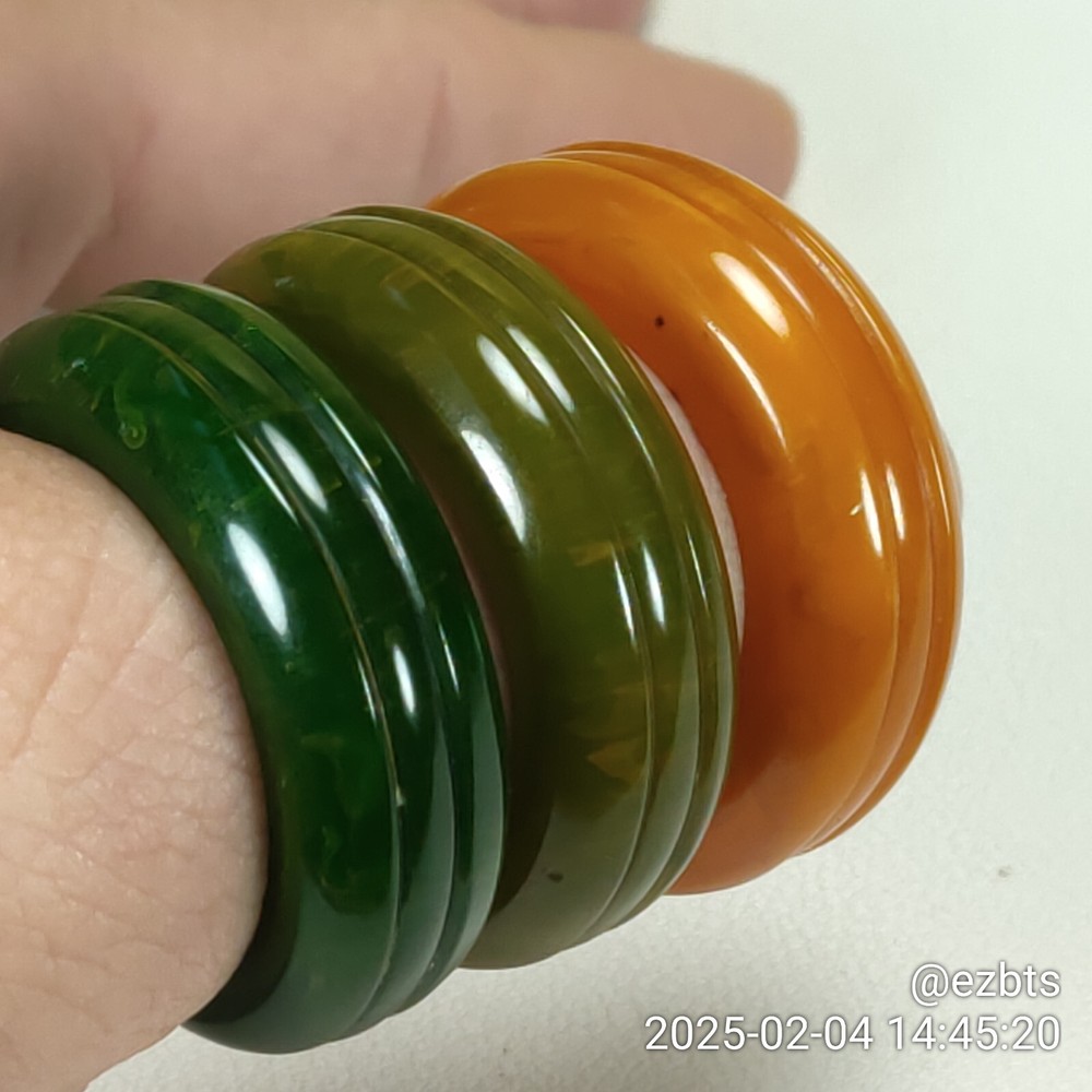 3 Bakelite Catalin Napkin Rings