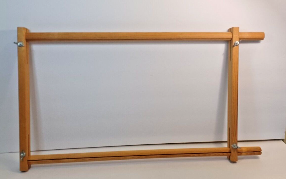 Wooden Adjustable Needlepoint Embroidery SCROLL FRAME 21" Max