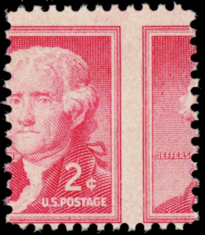 1033, Mint NH 2¢ Jefferson Dramatic Misperfed Error - Stuart Katz