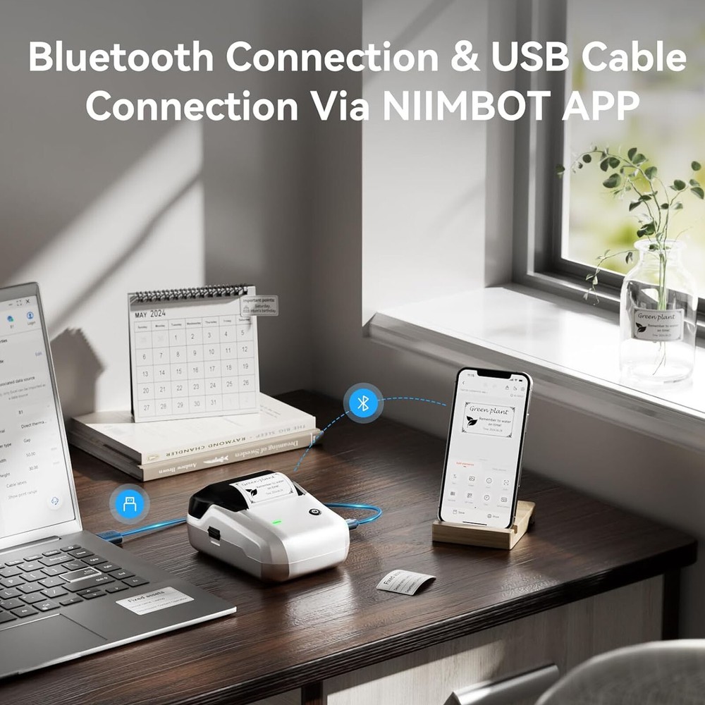 NIIMBOT B1 Label Maker Machine with Tape Portable Bluetooth Thermal Printer