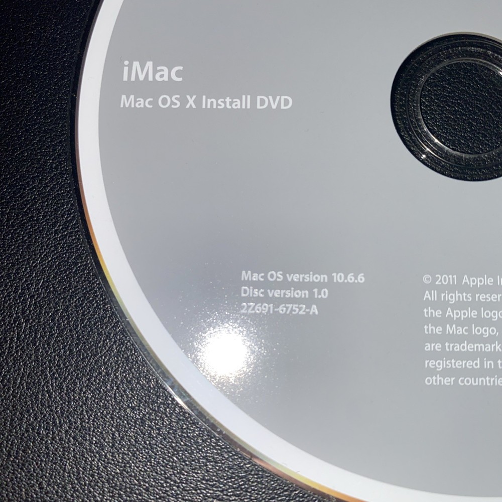 Apple iMac Mac OS X 10.6.6 Install DVD & Application Install DVD from 2011