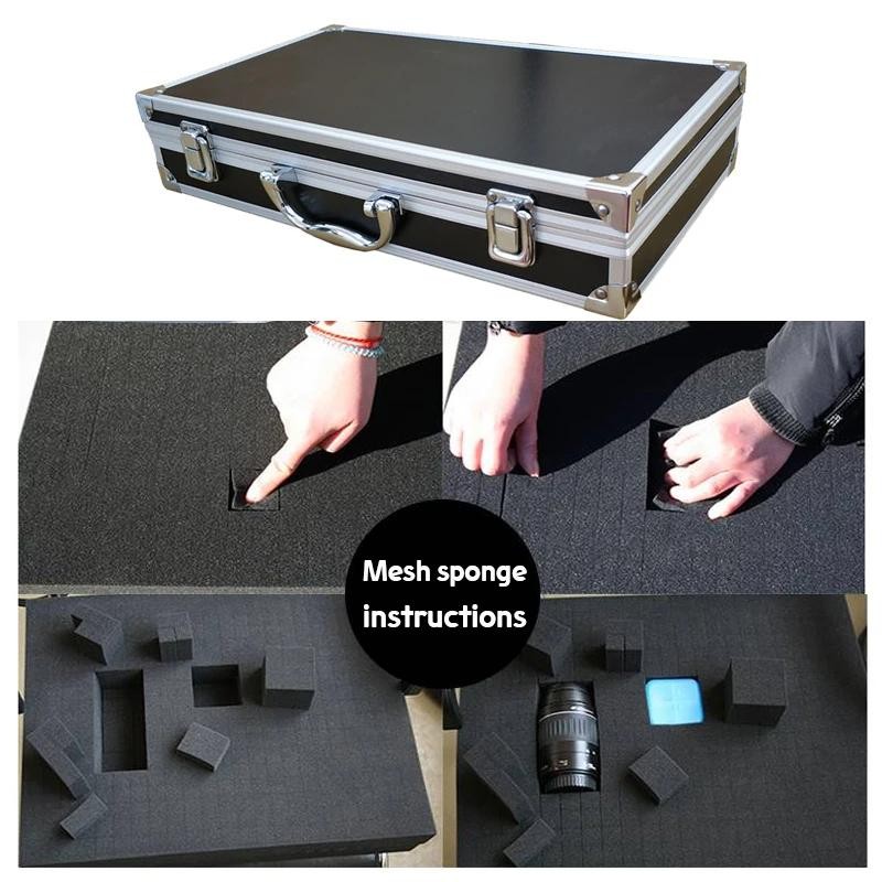 Premium Aluminum Tool Box Storage Case Foam Lined Shockproof Portable Organizer