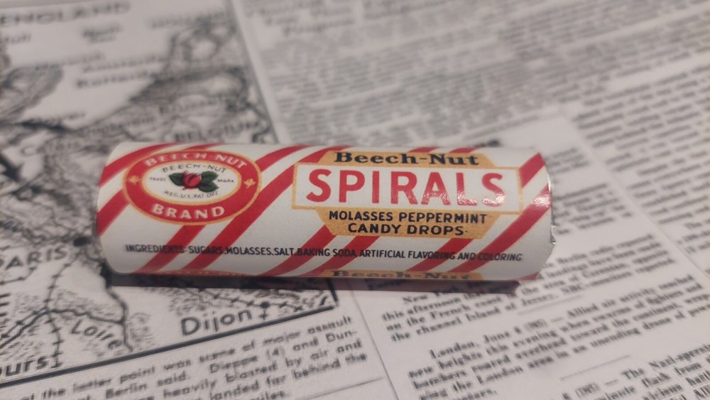 American WW2 Beech Nut Spirals sweets - repro packs