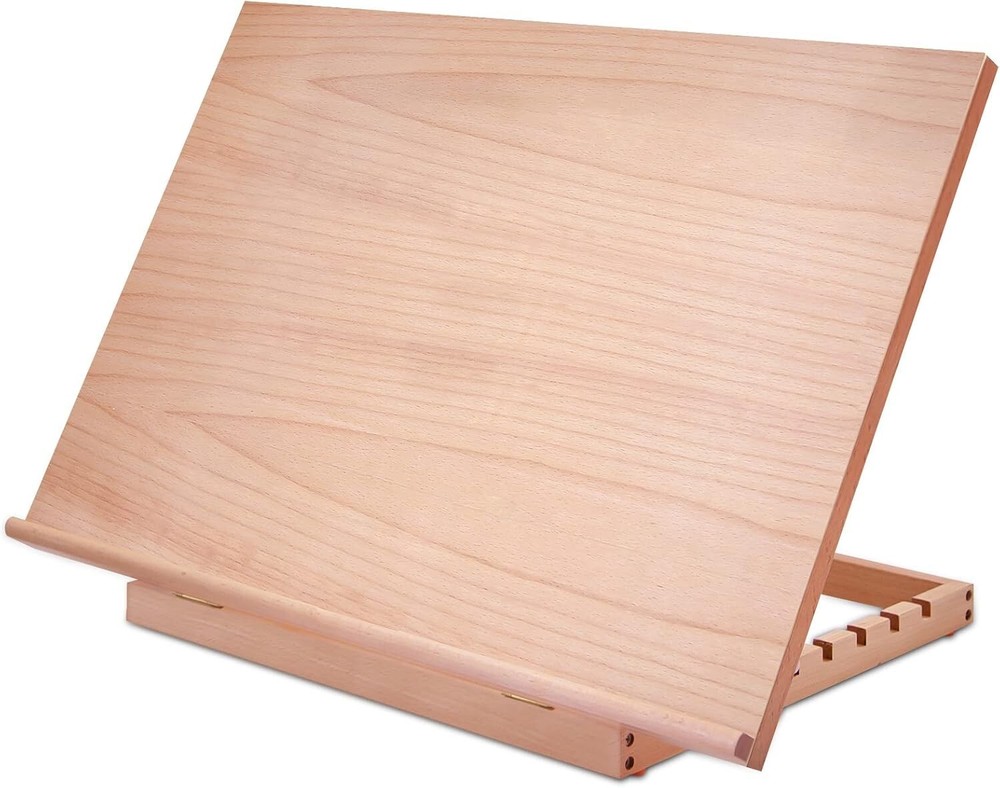 Large Artist Drawing & Sketching Board, 6-Position Adjustable Wood Drafting